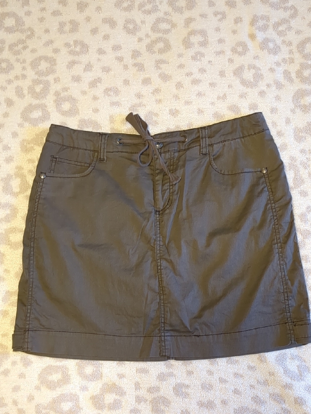 Brown Cotton Drawstring Skort Medium Size 10 Sonoma Summer Sporty Safari 90s Y2K